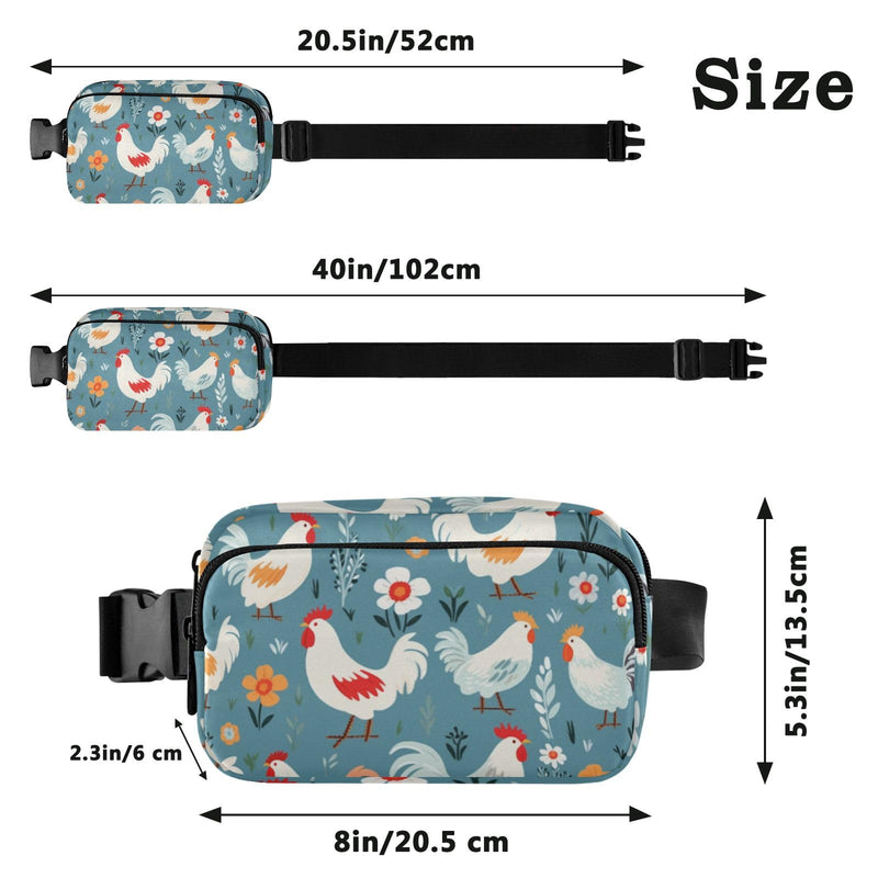 Fanny Pack for Women Men, Cute Chicken Belt Bag Waist Pack Crossbody Bag Bum Bag with Adjustable Strap