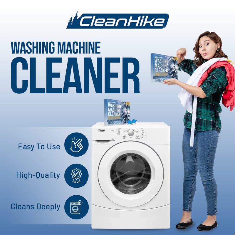Washing Machine Cleaner Descaler Tablets - (24 Tablets, 1 Year Supply) Eco-Friendly Deep Cleaning Tablets for HE Front & Top Loader Washer, Remove Ordor Grime Buildup Residue Eliminator 1 Count (Pack of 1) 1.0 - BeesActive Australia