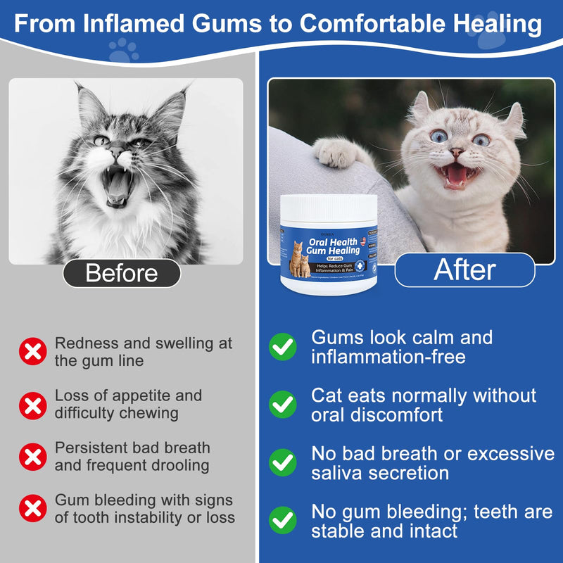 Oral Health for Cats, Cat Gingivitis Treatment, Reduce Gum Inflammation, Redness & Pain, Combats Gum Disease, Natural Plant-Based Active Formula, Cat Oral Care, Gums Health Treatment, 4 oz
