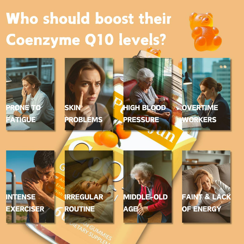 coq10 Gummies | coq10 Gummies for Adults | Orange Flavor | Sugar Free Coenzyme Q10 Vitamins Muscle & Bone Energy | Ultra High Absorption, Cellular Energy, Antioxidant (120 Count (Pack of 2)) 60 Count (Pack of 2)