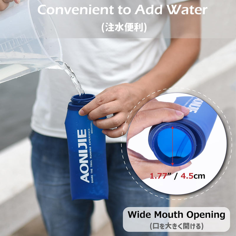 Azarxis TPU Soft Flask Collapsible Water Bottles BPA-Free 250ml 350ml 500ml 600ml for Hydration Vest Pack Running Hiking Cycling Climbing 350ml / 11.83oz with Speed Straw - 2 Pack