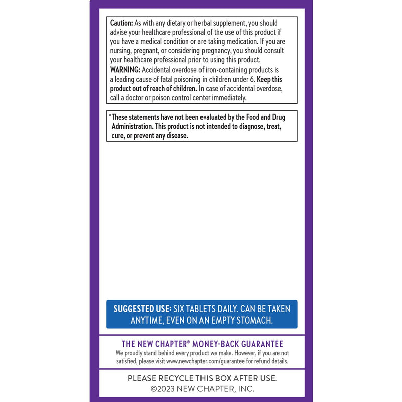 New Chapter Tiny Tabs Daily Multivitamin with 20+ Nutrients, 192 Count | Immune, Cellular Energy, and Stress Support with Vitamin D3 and B Vitamins, Easy-to-Take Small Tablets, Non-GMO 192 Count (Pack of 1) Tiny Tab Multivitamin
