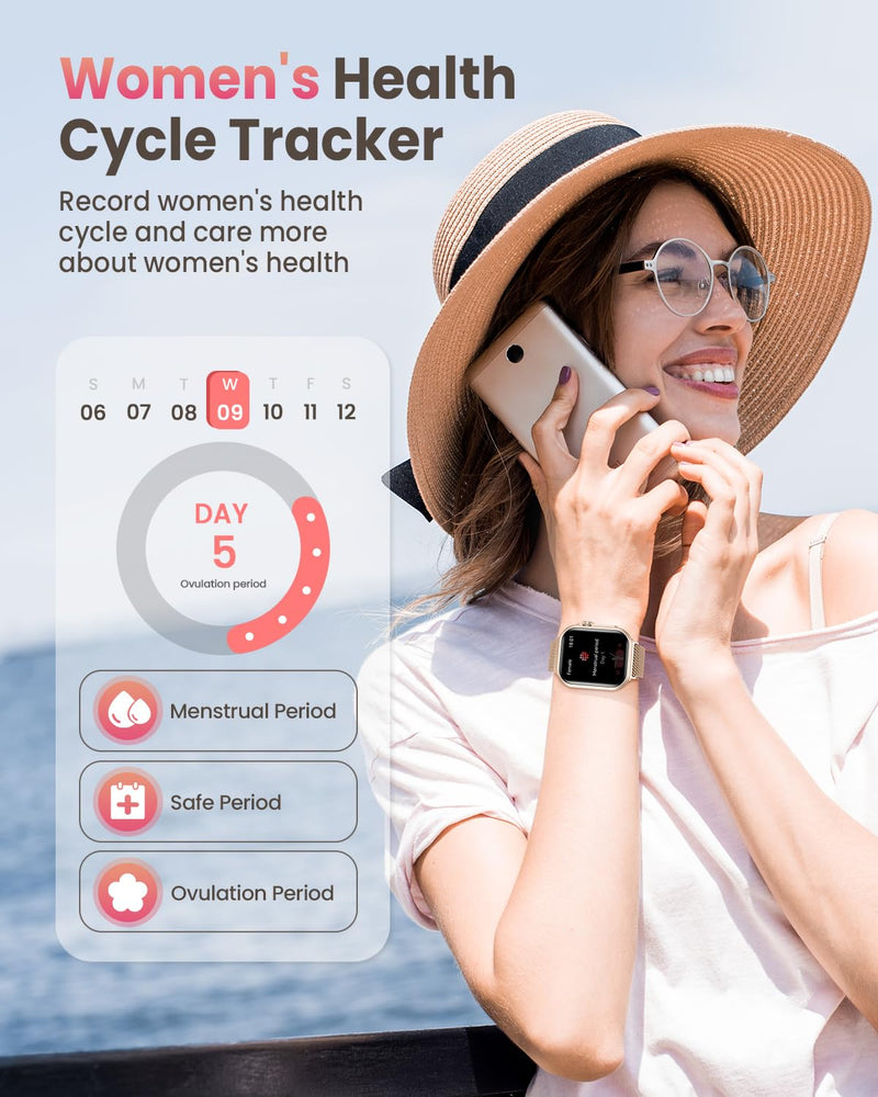 Smart Watch for Women for iPhone Android: 1.85" Smart Watch with 30 Days+ Battery Life Make/Recive Call Heart Rate SpO2 Sleep Monitor 120+ Sport IP68 Waterproof Fitness Tracker Watch Pedometer Reloj - BeesActive Australia