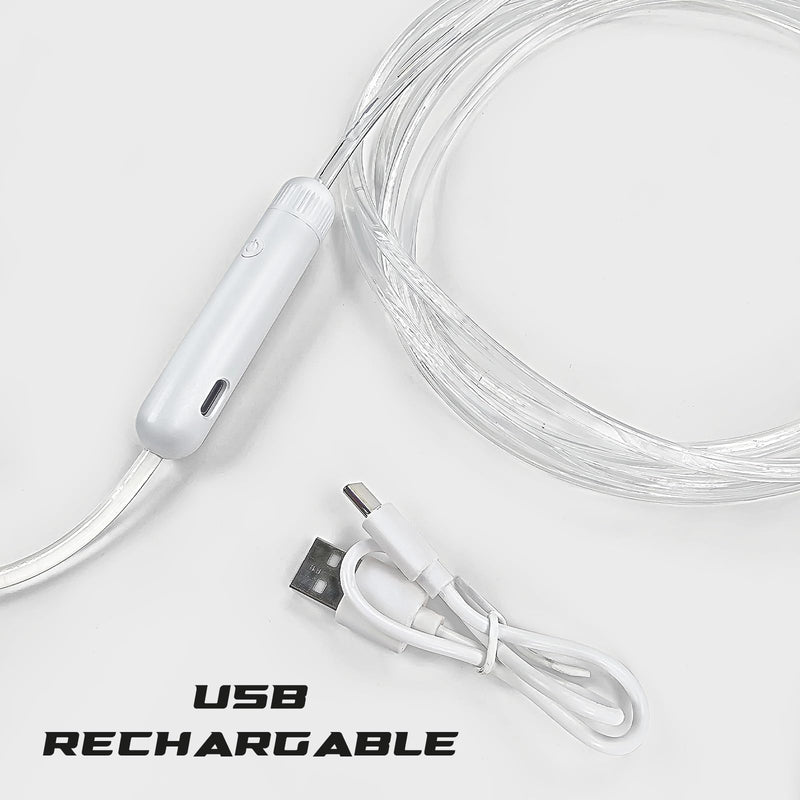 Elite Jumps - Light Show LED Jump Rope - For Kids & Adults - Durable & Lightweight - Adjustable Length & USB Rechargeable - Tangle-Free Jumping Rope for Fun & Exercise - 6 Vibrant Colors Single LED