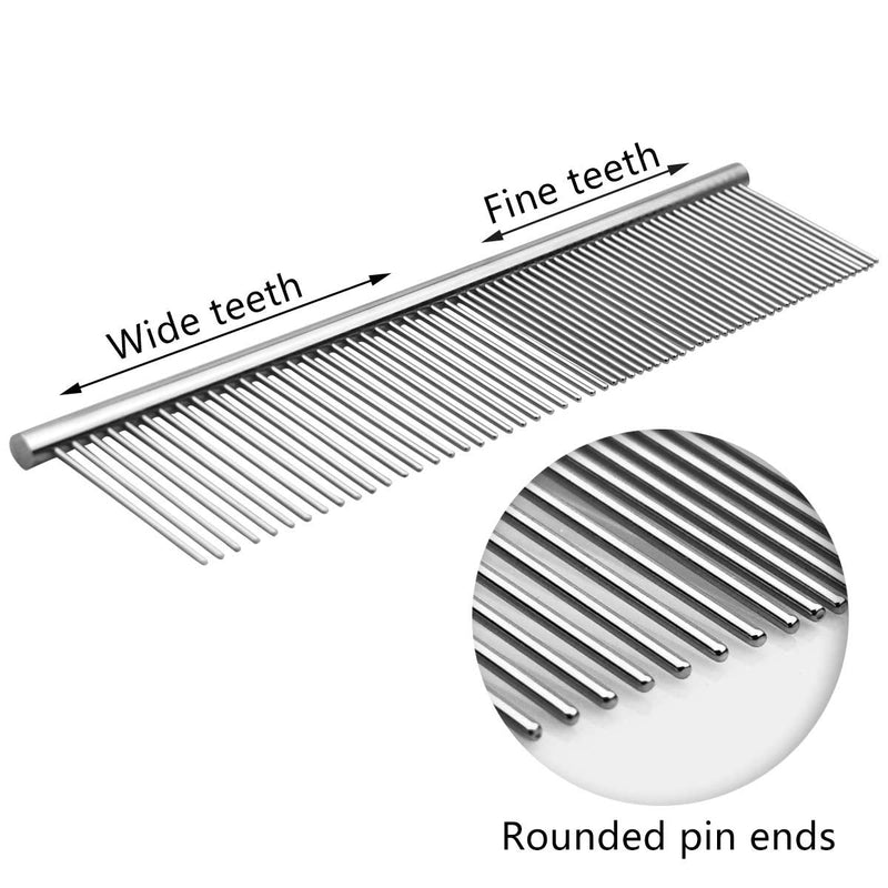 Stainless Steel Pet Grooming Comb with Rounded Ends - Professional Tool for Long and Short-Haired Dogs, Cats and Greyhounds - BeesActive Australia