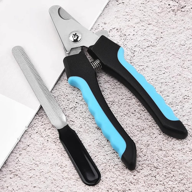 Claw Scissors for Dogs and Cats with Nail File Stainless Steel Claw Trimmer for Dogs Claw Care Cutter for Pets Nail Clippers Large with Safety Guard 6" Inch - BeesActive Australia