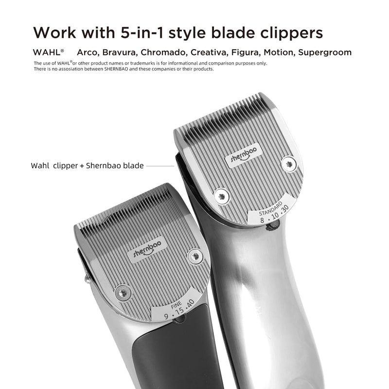 5IN1 Style Adjustable Pet Clipper Blades，Compatible with Wahl's Arco, Bravura, Chromado, Creativa, Figura, Motion, Supergroom Clippers. (NOT Compatible PGC-721 Clippers) FINE9-15-40 - BeesActive Australia