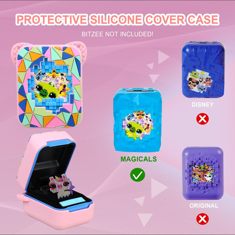 Silicone Cover Case for Bitzee Magicals Interactive Toy Digital Pet, Kids Protective Bitzee Magicals Virtual Electronic Pet Lanyard Silicone Holder, Portable Travel Soft Silicone Sleevee, Pink - BeesActive Australia