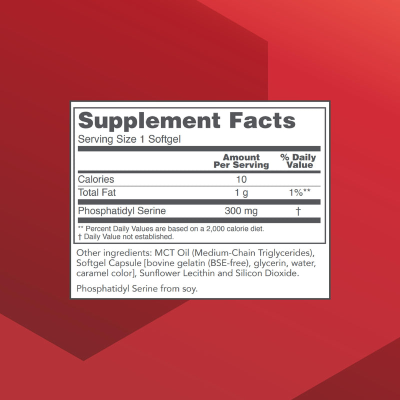 PROTOCOL FOR LIFE BALANCE Phosphatidylserine 300 mg, Memory*, 50 Softgels | Supports Brain Functions and Memory Health*, Phosphatidylserine Supplement, Keto Friendly and Egg Free