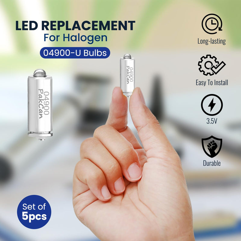Compatible with Welch Allyn 5 Pcs Halogen LED Replacement Bulbs 04900-U for 11720, 11730 and 11735 Ophthalmoscopes, 3.5V (5)