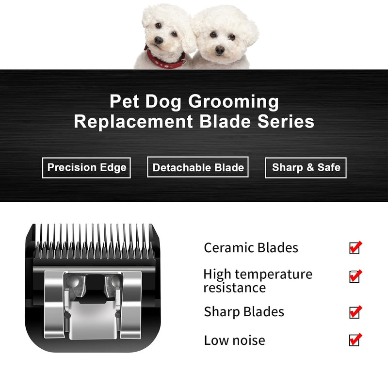 10 Blades Dog Grooming Blades Compatible with Andis/Oster A5/Wahl KM-10 Series Dog Clippers,Detachable Clipper Replacement Blade,Black,Size 10 Blade 1/16" (10#/2PCS) 10#/2pc - BeesActive Australia