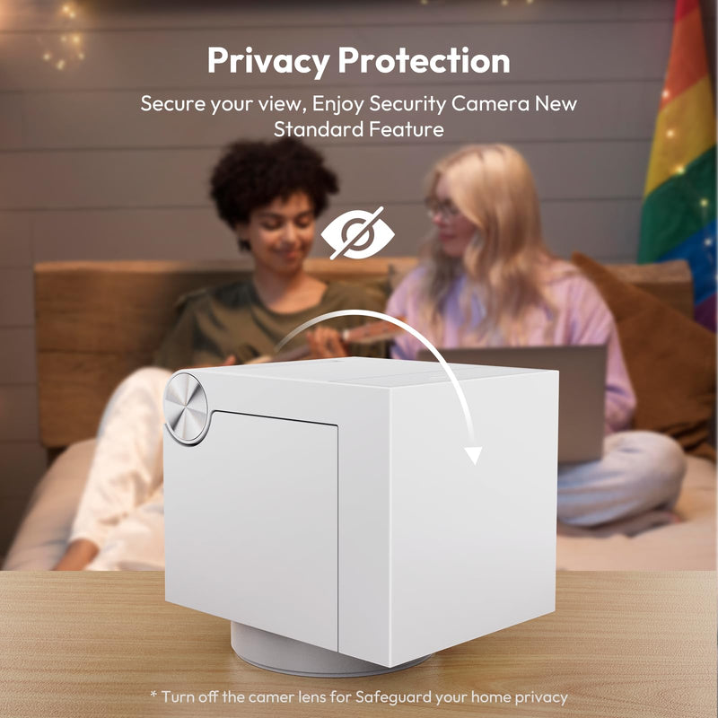 Genie S 5MP HD Indoor Security Camera with 6X Zoom, 2-Way Audio, Privacy Protection, Motion Tracking for Baby & Pet, 350° Pan & 135° Tilt, 32GB Local Storage, Compatible with Alexa - BeesActive Australia