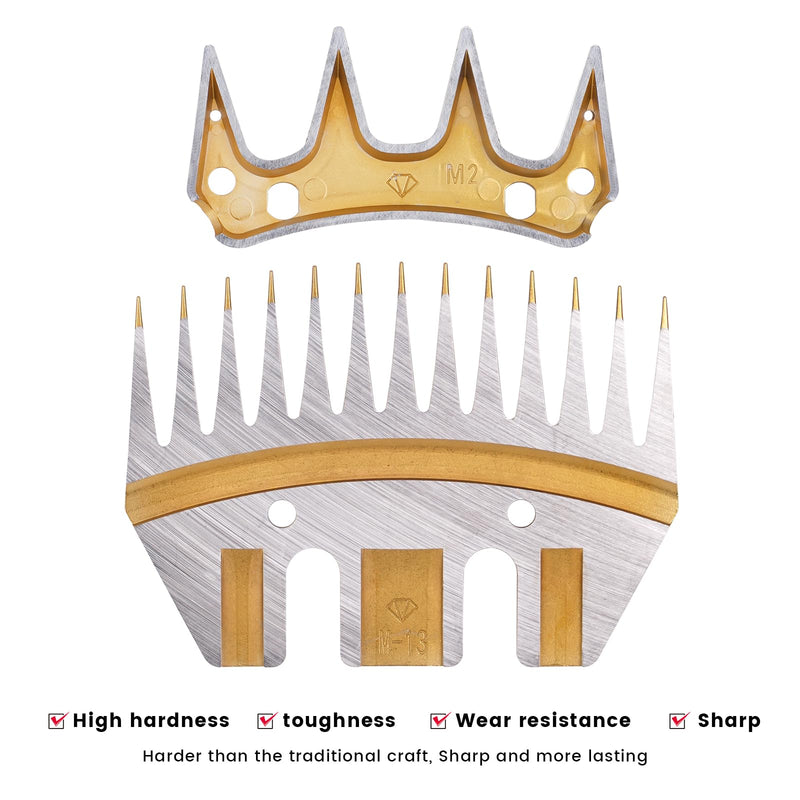 Sheep Shears Blades Sheep Clippers Replacement Blades for Electric Wool Comb Cutter Clipper Scissors Blade for Sheep Alpacas Goats and More (Straight 13-Tooth) Straight 13-tooth - BeesActive Australia