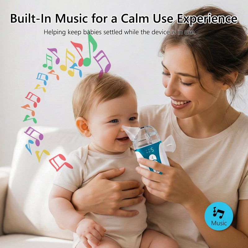 elaia Nasal Aspirator for Baby with Spray, 2-in-1 Electric Baby Nose Sucker with Fine Mist 5 Suction Levels up to 65kPa, BPA-Free, Quiet Baby Nasal Aspirator, Portable Snot & Booger Sucker for Infants