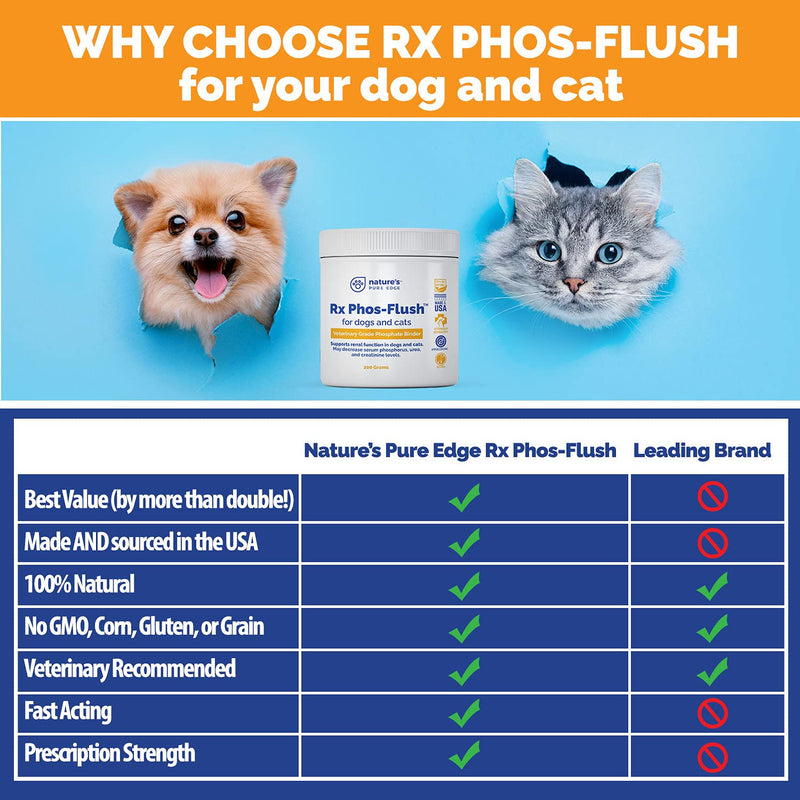 Rx Phos-Flush Phosphate Binder. Extra Large 200 Grams. Dog Kidney and Cat Kidney Support. Feline Urinary Tract Support. Compliments a Renal Failure Dog Food Diet or Cat Renal Support Diet. - BeesActive Australia