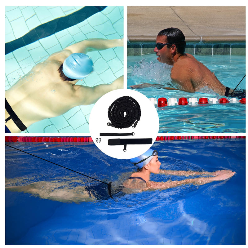 Swim Training Equipment, Pool Tether Aquatic Belt Exercise Resistance Band for Men and Women Improve Strength Power Agility