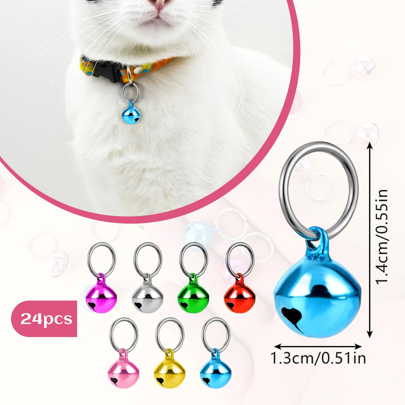 24 Pcs Cat Bells, Dog Cat Bell for Collar with Loud Crisp Sound, Pet Bells for Dog Cat Collar, Charm Pet Pendant Accessories, Loose Beads Pet Accessories, Jingle Bell for Christmas Decoration Party - BeesActive Australia