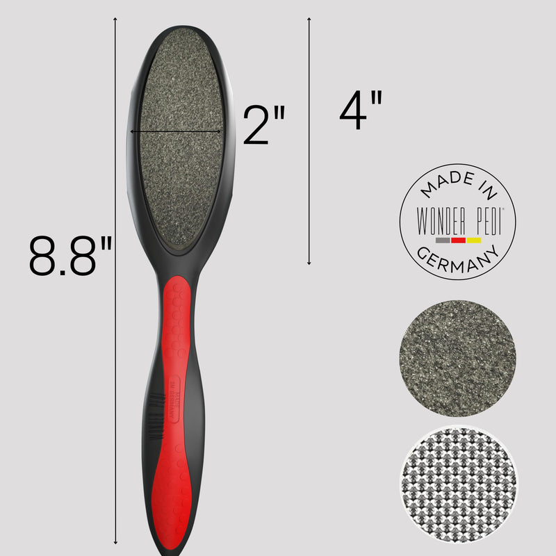 Made in Germany Ceramic Stone and Stainless Steel Foot File, Double Sided Callus Remover, Feet Scrubber, Professional Pedicure Foot Care Tool Rasp, Long Lasting Foot Buffer, Heel Scraper, Wonder Pedi Classic - BeesActive Australia
