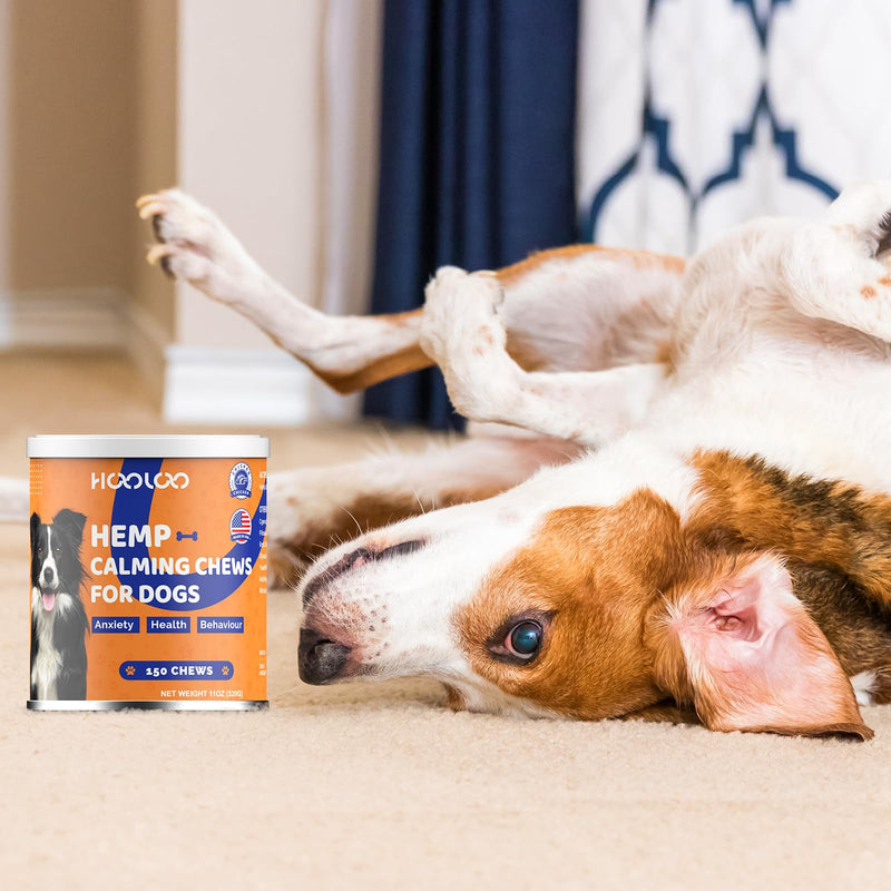 Calming Dog Treats, 150 Count Hemp Calming Treats For Dogs | Reduce Stress, Fear, Separation Anxiety, Barking, Hyperactivity, Reactivity, Aggression, Travel Issues | 100% Natural Dog Calming Treats Chicken-150count 1 count (Pack of 150)