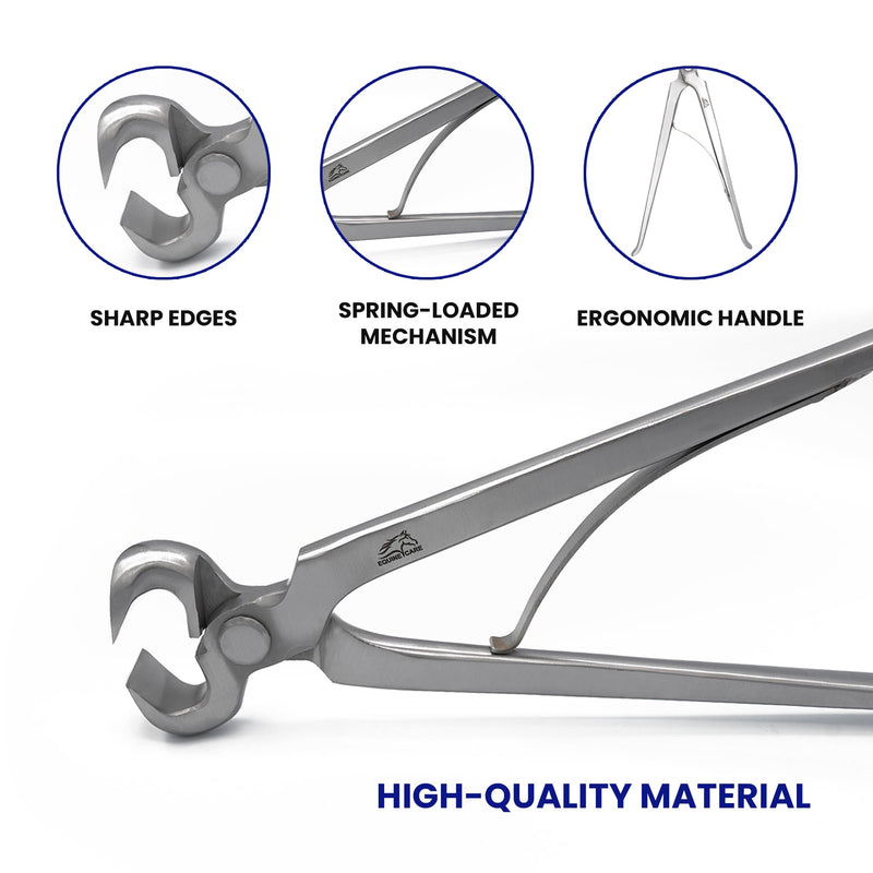 Premium Farrier Hoof Nipper - Chrome Vanadium Steel, Spring-Loaded for Smooth Trimming - Ideal for Horses, Ponies, Goats, and Cows, 10 Inches. - BeesActive Australia