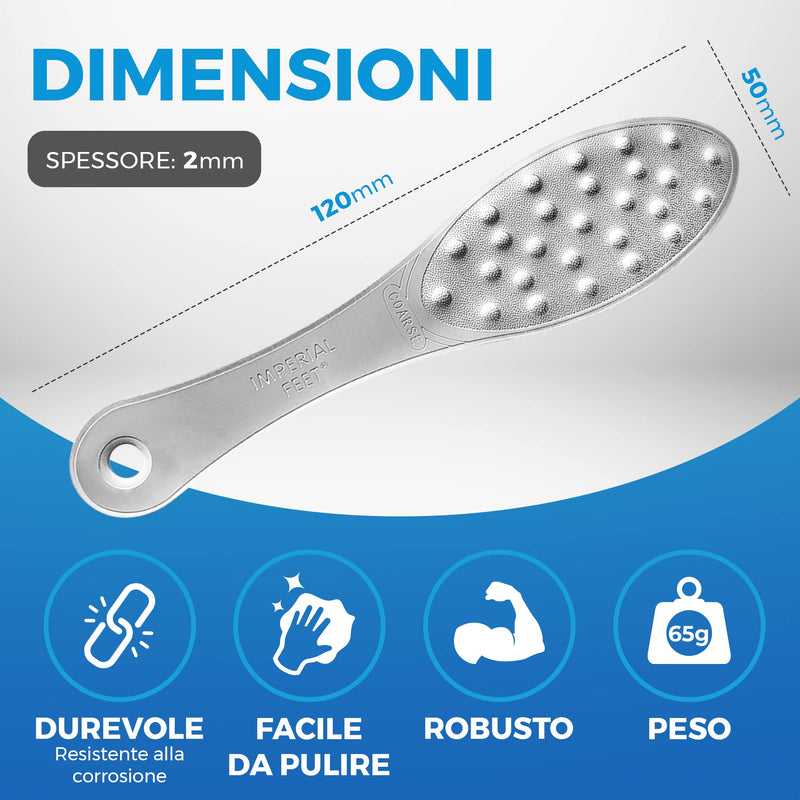 Stainless Steel Foot Scraper | Professional Double-Sided Foot File Callus Remover for Feet | Foot Rasp Scrubber for Wet Or Dry Skin | Easy to Clean Pedicure Tool, Heel Grater for Feet - BeesActive Australia