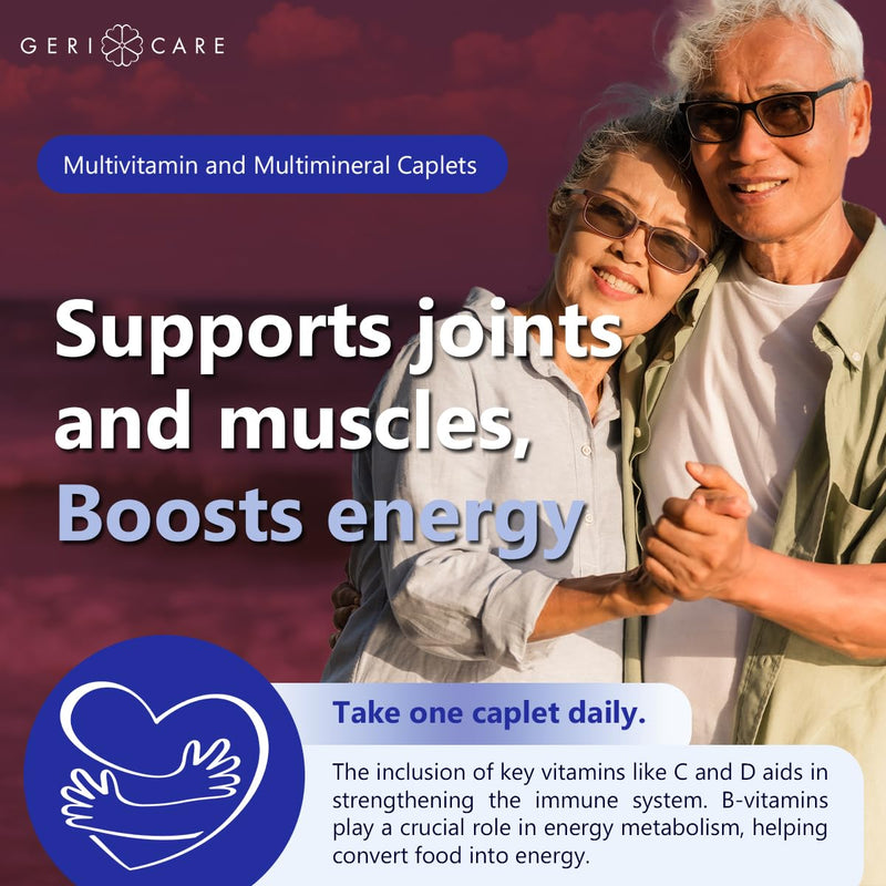 GeriCare Thera M Multivitamin Caplets, Blend of Vitamins and Minerals to Ensure Maximum Nutritional Support Antioxidant Protection Supplement, 100 Count (Pack of 2) 100 Count (2pk) with Mineral