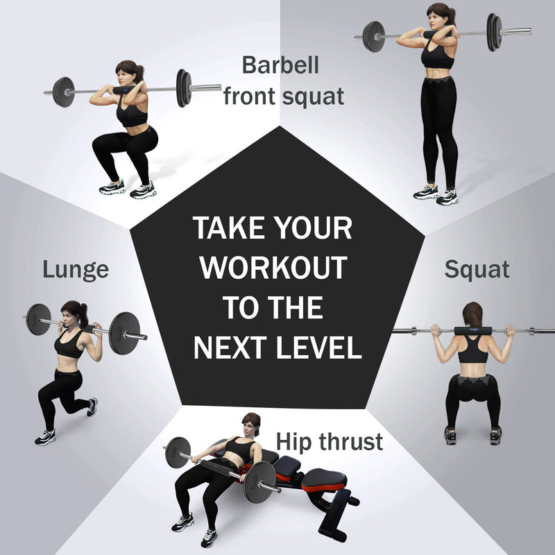Yes4All Barbell Thick Foam Nylon Pad, Neck Shoulder Protective Pad For Lunges, Squats And Hip Thrust Fit Standard Olympic Bar Set 2 Black