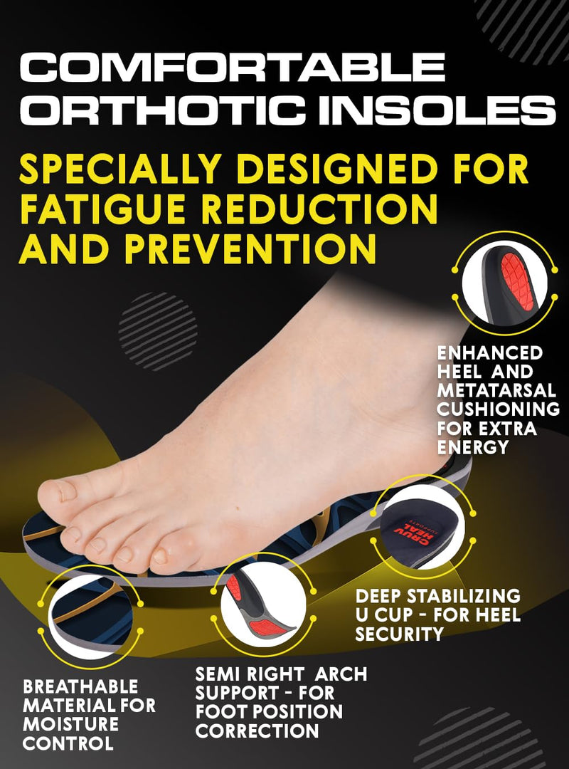(New) Work Orthotic Insoles - Anti Fatigue Medium Arch Support Shoe Insert Men Women - Plantar Fasciitis Flat Feet - Relieve Foot Pain - Work Boot Insoles Standing All Day (XL, Blue Lines) XL(Men 11-13.5||Women 12-14.5)