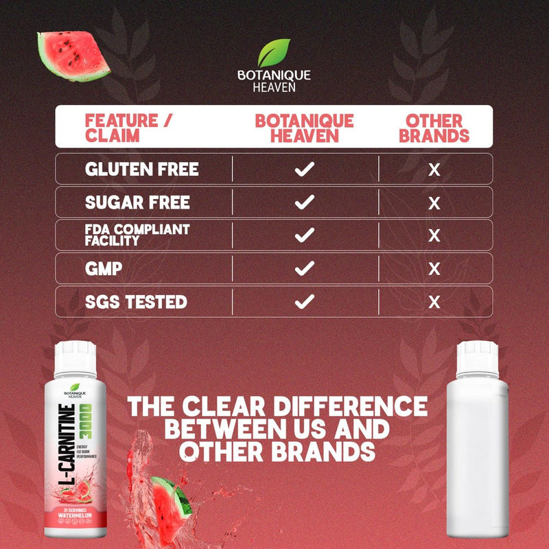 L-Carnitine Liquid 3000mg Per Serving | High Strength Liquid Carnitine | Energy & Metabolism Support | 31 Servings | Sugar Free, Vegan | Watermelon