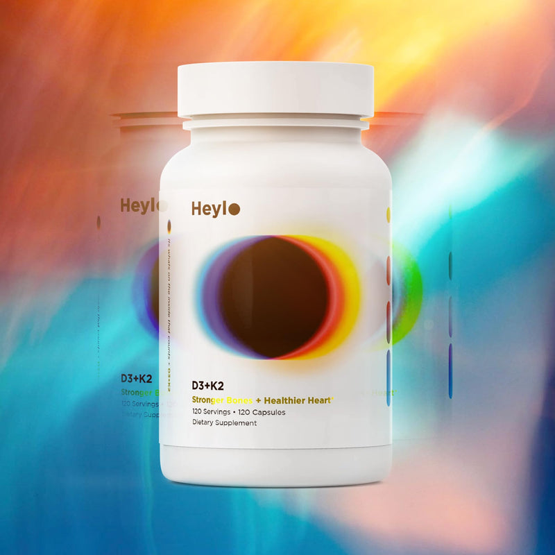 Heylo Vitamin D3 + K2 Supplement – High Potency Vitamin D3 100 mcg (4000 IU) & Vitamin K2 MK-7 100 mcg for Bone Strength, Heart & Immune Support – 120 Capsules (4-Month Supply), Made in USA