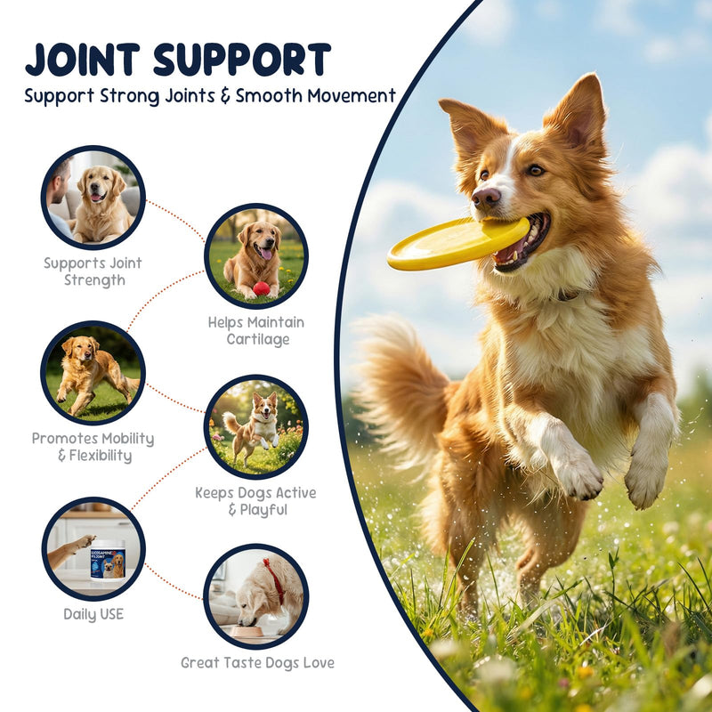 Dog Joint Support Supplement – Glucosamine, Chondroitin & MSM for Hip & Joint Function Support, Flexibility, and Daily Activity – 90 Soft Chews Chicken