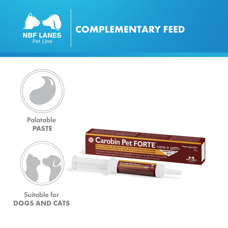 NBF Lanes | Carobin Pet Forte – 30 g Palatable Paste for Dogs and Cats – Helps Reduce Acute Intestinal Absorption Disorders – Ideal for Diarrhoea and Recovery Support