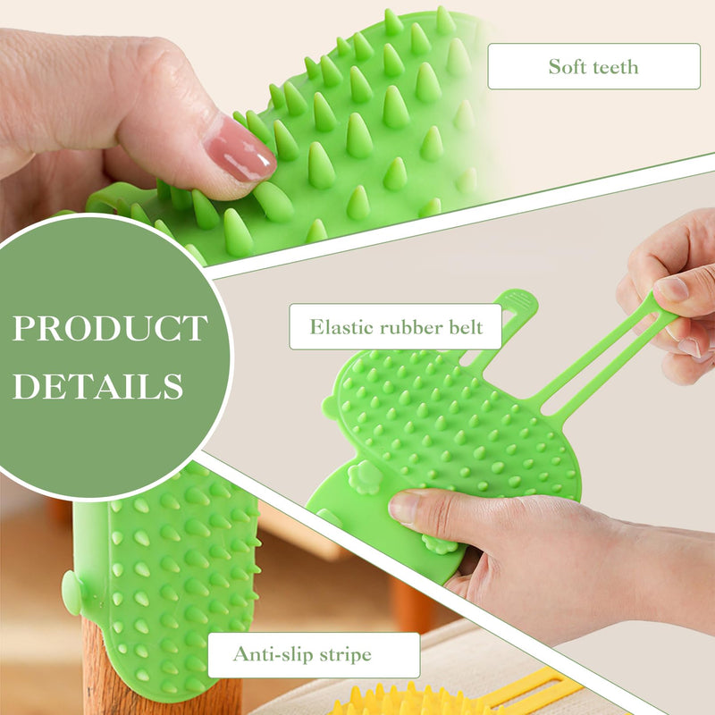 3-piece cat hair brush, soft 2-in-1 animal brush made of silicone for pets, tickling massage brush for short and long-haired cats and dogs, cat scratching board for table legs and climbing frames - BeesActive Australia