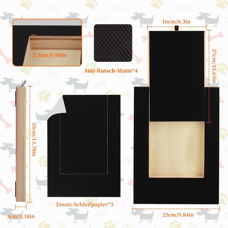 Scratching Board for Dogs with Treat Box 35x25x3cm, Scratch Pad for Nails, Stress-Free Pet Nail File Board, Alternative Claw Grinder for Dogs Nail Care - BeesActive Australia