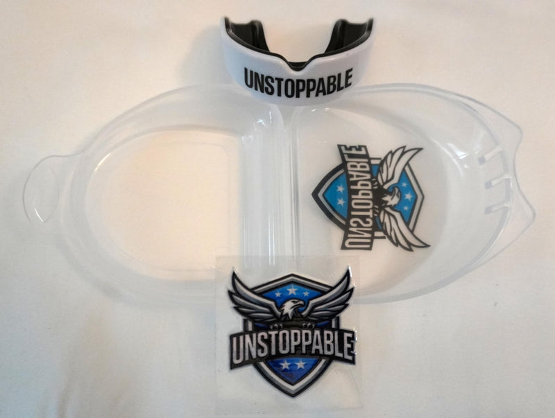 UNSTOPPABLE Mouthguards MG CORE Series - Adult Sports Mouthguard (White Outside/Black Inside) White Outside / Black Inside - BeesActive Australia