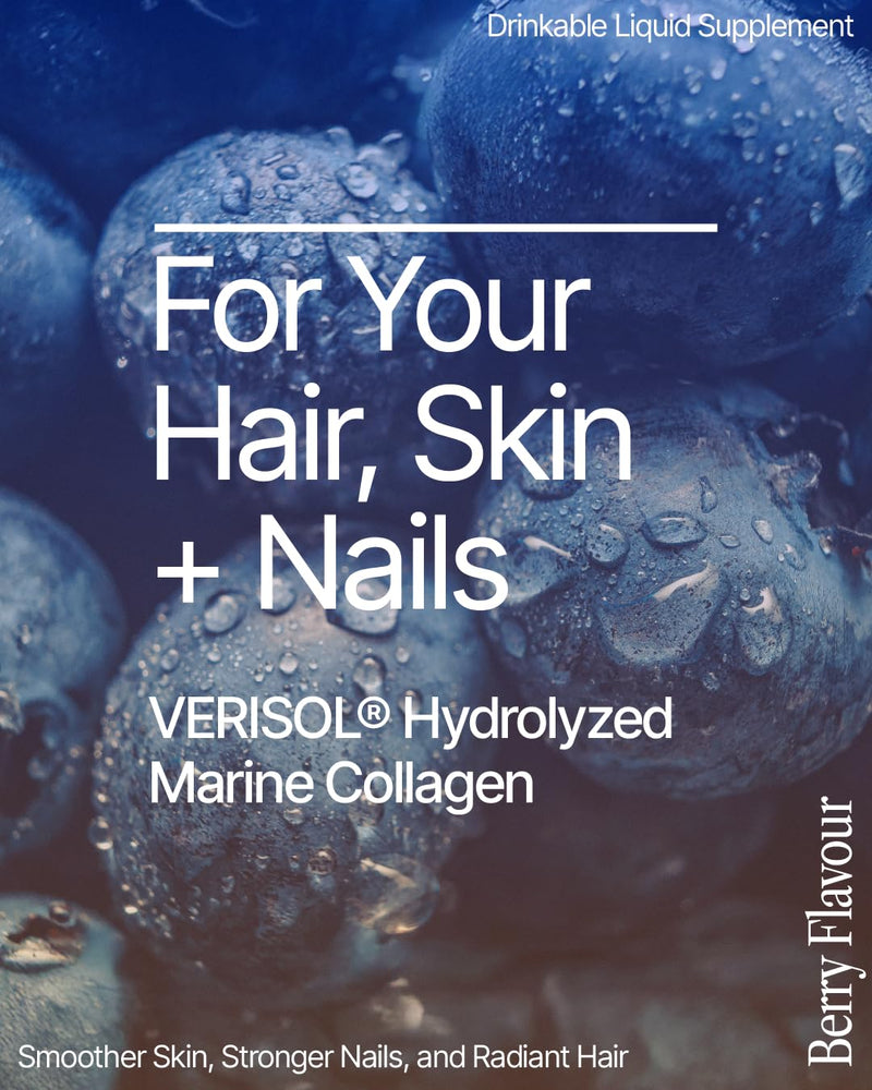BeMe Glow – VERISOL Marine Collagen, Skin, Hair & Nails, Mixed Berry | 2,500mg per sachet + biotin | 15-day supply | No added sugar | Third-party tested