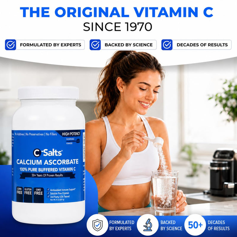 C-Salts Pure Calcium Ascorbate Vitamin C Powder (24 oz) 24 Ounce (Pack of 1)