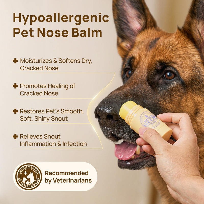 HICC PET Nose Balm for Dog & Cat, Natural Lick-Safe Dog Paw Balm, Moisturizes Repairs Soothes Dry/Cracked Nose, Dogs Snout Soother with Fermented Coconut Oil, Daily Pet Care & Protection (30g)