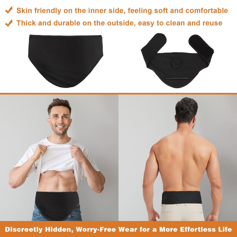 Ostomy Belt for Ostomy Bag Cover, Inner Pocket to Accommodate Ostomy Pouch for Sport or Daily Life, Black Colostomy Belt for Men & Women(XL) X-Large