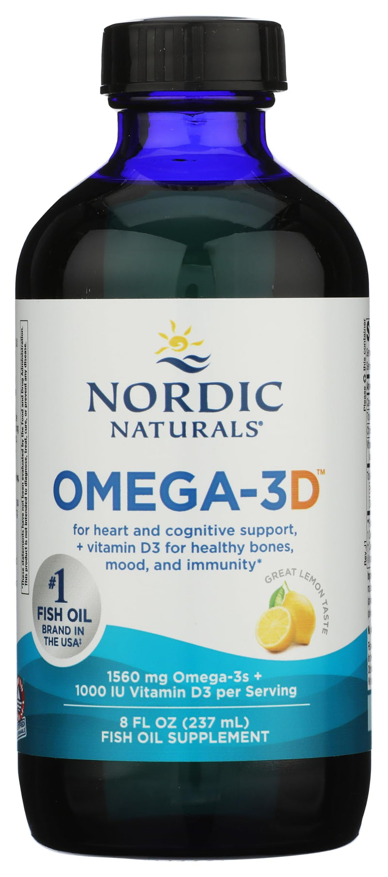 Nordic Naturals, Omega 3 D Lemon, 8 Fl Oz