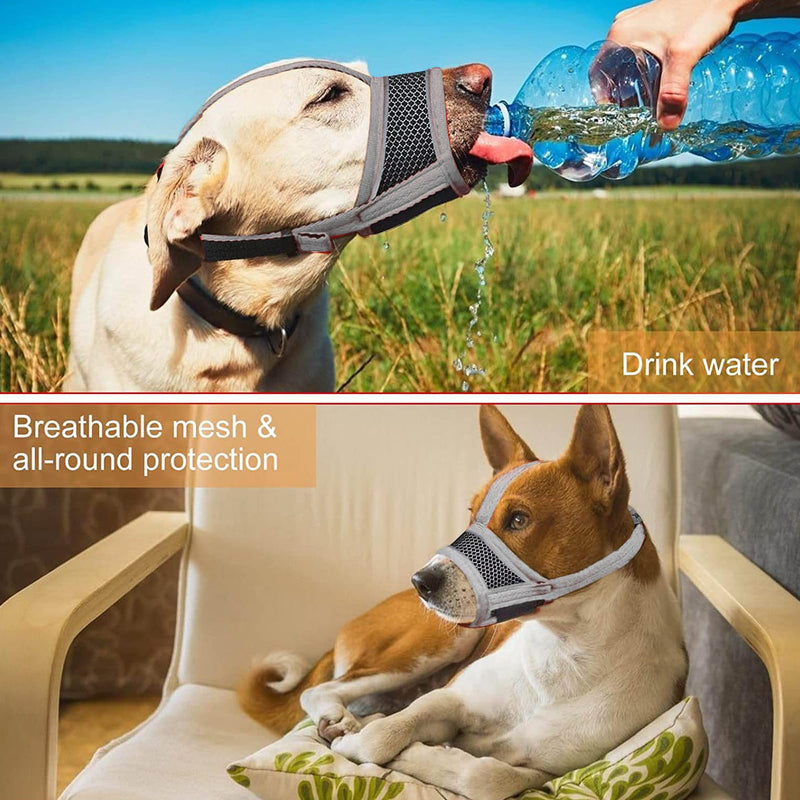 JSTHHTT 2 pieces muzzle for dogs, dog muzzle, adjustable loop, soft muzzle for medium dogs, prevents biting, chewing and barking, for small, medium dogs - BeesActive Australia