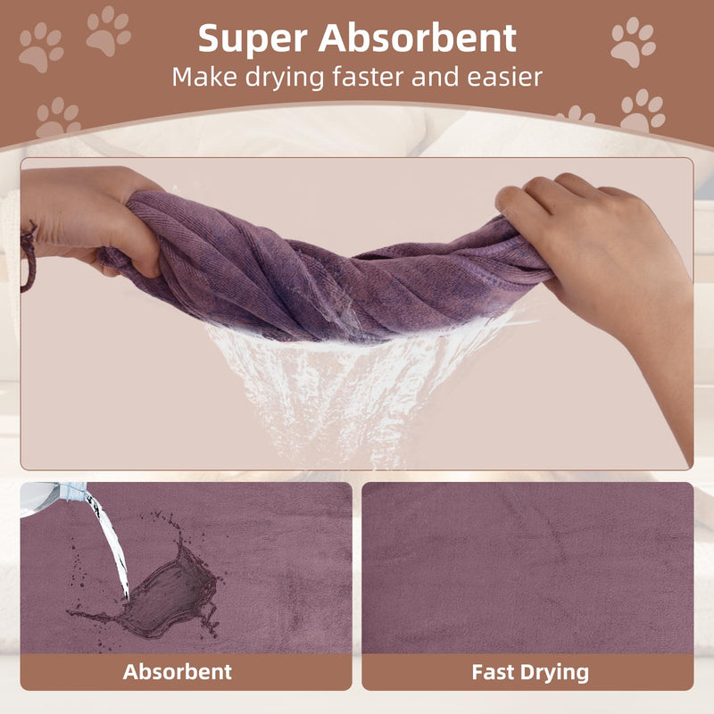 Sophisticate Dog Towel, Pack of 2 Extra Absorbent Dog Towels for Dogs and Cats, Microfiber Towels for Dogs and Cats, 100 x 50 cm Extra Absorbent Dog Towel for Cats, Cuddly Soft - BeesActive Australia