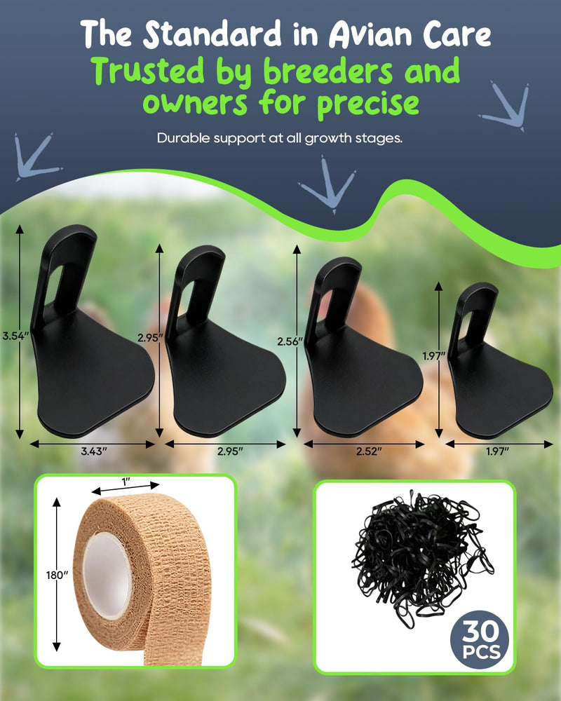 DKP 8-Pack Duck Leg Splints & Duck Legs Splint, Black - 4 Adjustable Sizes for Fixing Fractures, Curled Toes, Bumblefoot in Ducks, Chickens, Geese - BeesActive Australia