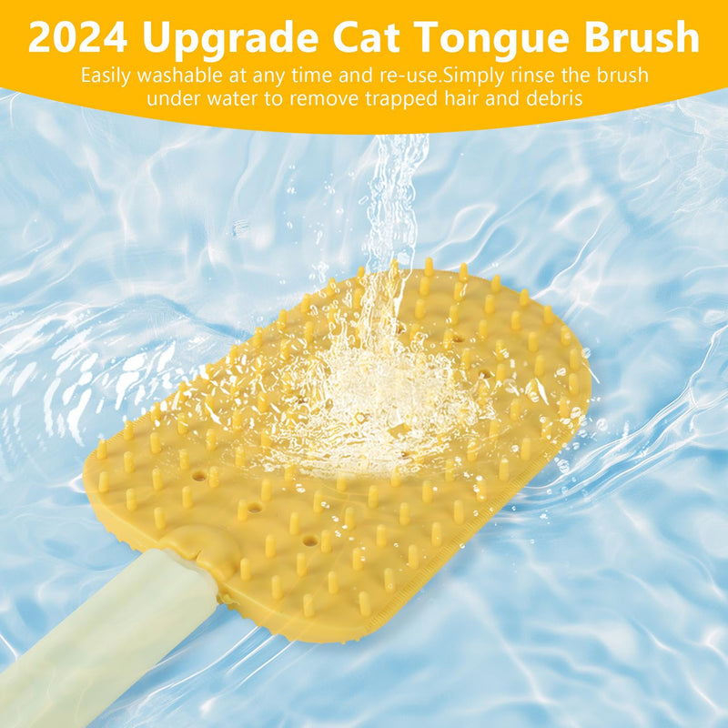 Cat Tongue Comb, 2025 New Cat Grooming Brush for Indoor Cats Shedding Cat Brush for Long Haired Cats, Cute Cartoon Ice Cream Cat Fur Remover Comb for Cats Grooming (Blue+Green) Blue+Green - BeesActive Australia
