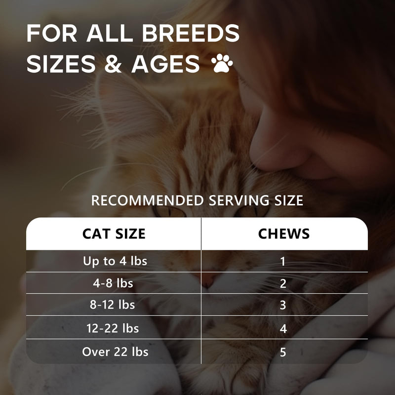 Calming Chews for Cats 230ct, Cat Calming Chewable with Valerian Root & Organic Chamomile for Cats Supports Calm Adaptation - Travel, Boarding, Vet Visits, Tasty Calm Chews Supplement Chicken