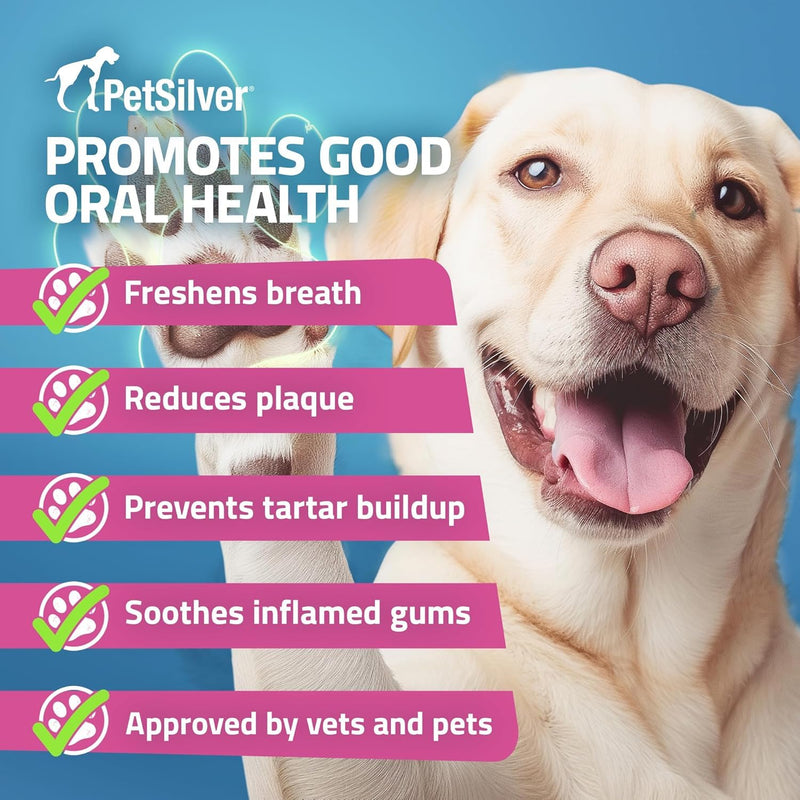 PetSilver - Wound & Skin Spray (4 fl oz) and Teeth & Gum Water Additive (12 fl oz) with Patented Chelated Silver - Wound, Hot Spot, Itch Spray - Natural Dental Additive for Cats and Dogs - Made in USA