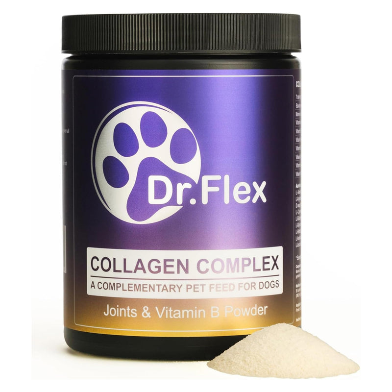 Dr. Flex Collagen Powder for Dogs | 300g Bovine & Marine Collagen | Joint & Mobility Support for All Dogs | High Strength Vitamin B Complex (B1 B2 B3 B5 B9 B12) | Aids Skin, Coat Health & Digestion Collagen Complex