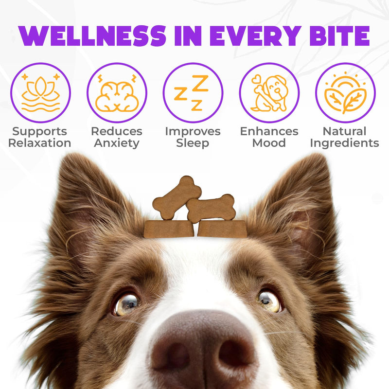 Hemp Calming Chews For Dogs Anxiety 150 pcs - Dog Anxiety Relief Chews - For stress, travel, check-up, barking or grooming - Calming Treats - Chicken
