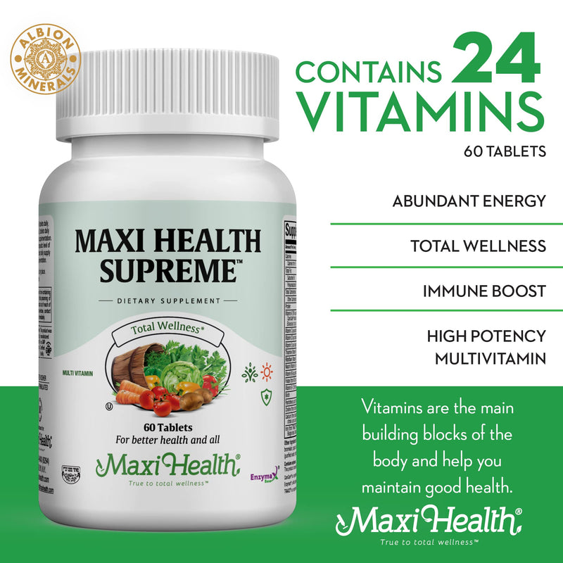 Multivitamin for Men & Women – Supreme High Potency Daily Multi with Minerals, CoQ10 & Antioxidants – Energy, Immune Support, Bone, Heart & Wellness – Vitamin A, C, D, E, B12, B6 & Biotin 60 Count | Kosher | Multivitamin with Iron | Energy, Immune & Ov...