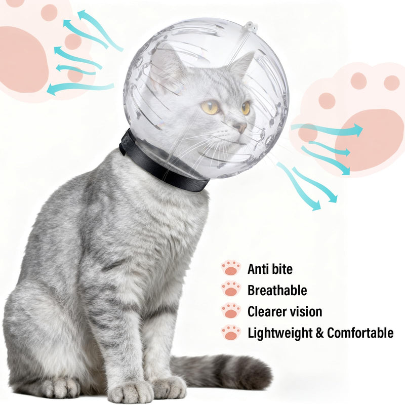 Cat Muzzle for Grooming Adjustable Hood with Paw Covers, Breathable Cats Helmet Anti Bite Muzzles Anti Scratch Boots Silicone Kitten Bubble Muzzle and Paw Protector for Pet Bathing Cat Claw Care